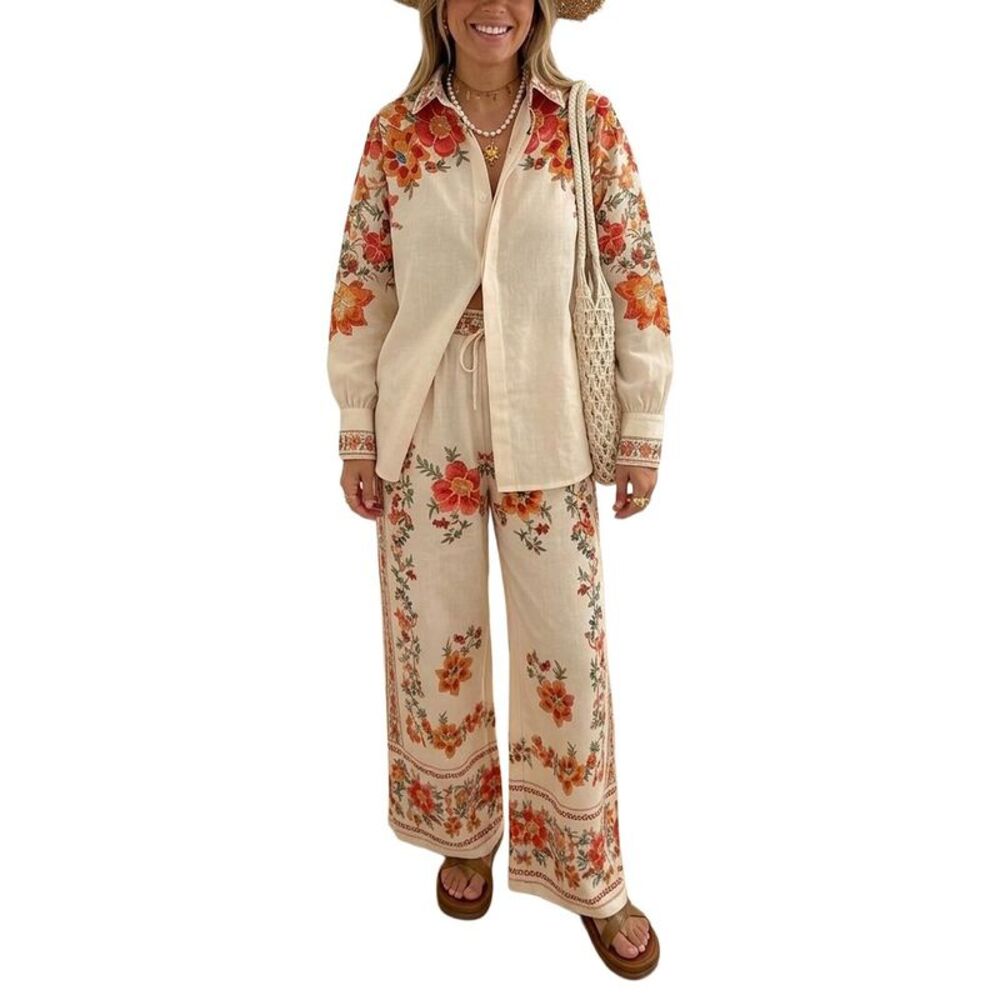 Amina Glam Womens  2Pc Blouse & Pant Set